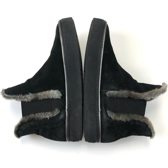 STUART Weitzman black fur trim sneaker boot Size 5.5 - Picture 3 of 8